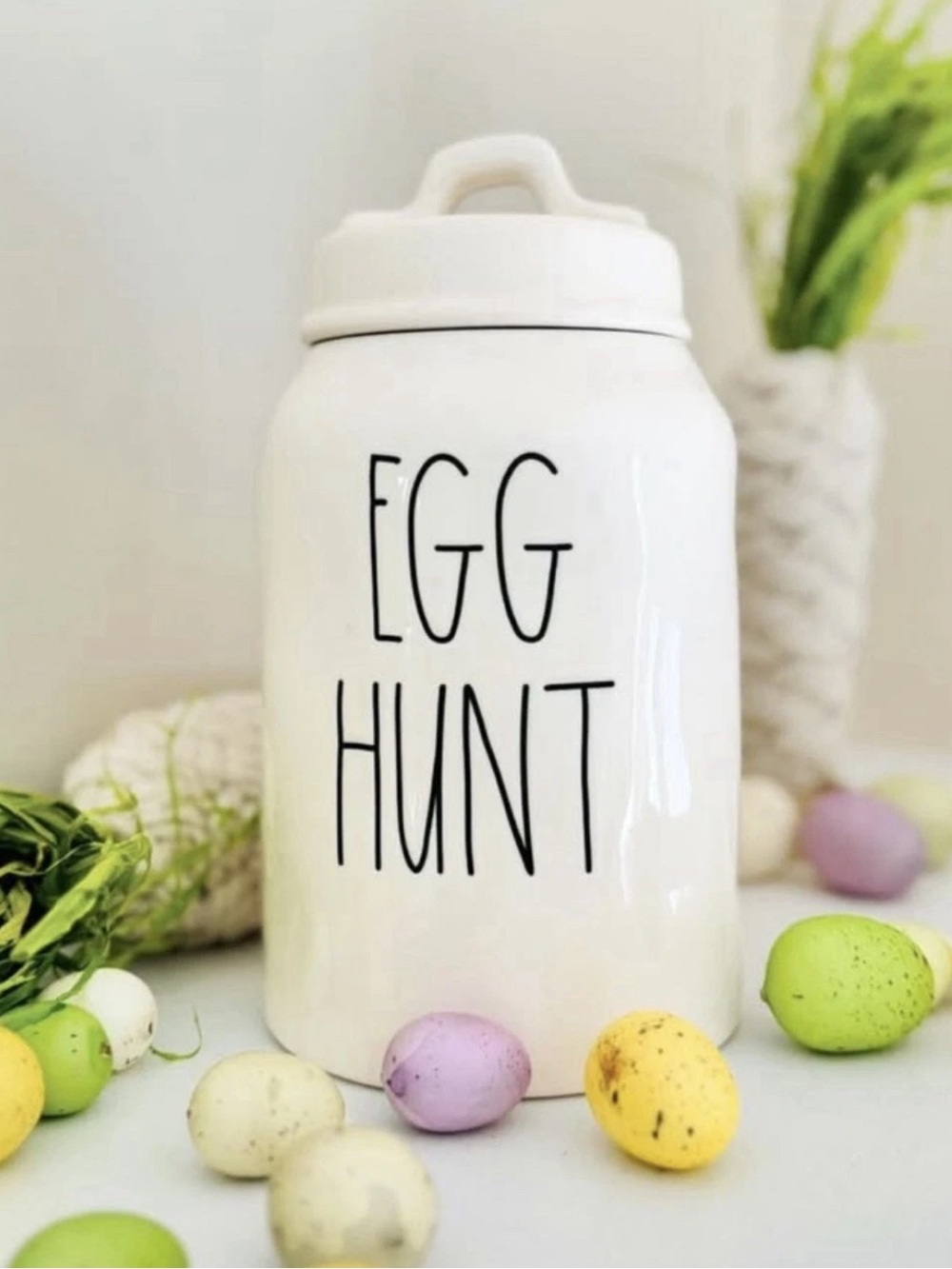 Rae Dunn egg hunt canister